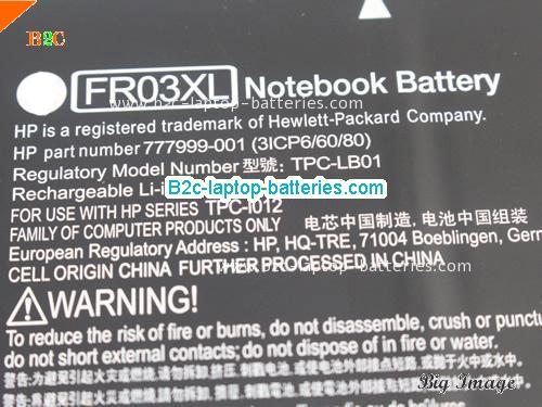  image 5 for GENUINE HP FR03XL 777999-001 TPC-LB01 Laptop Battery, Li-ion Rechargeable Battery Packs