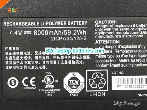  image 5 for 2ICP7/44/125-2 Battery, $105.16, XPLORE 2ICP7/44/125-2 batteries Li-ion 7.4V 8000mAh, 59.2Wh  Black