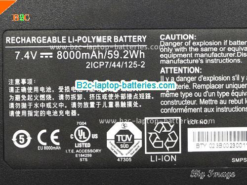  image 5 for 2ICP7/44/125-2 Battery, $105.16, XPLORE 2ICP7/44/125-2 batteries Li-ion 7.4V 8000mAh, 59.2Wh  Black