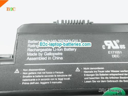  image 5 for I40-3S5200-G1L3 Battery, $Coming soon!, UNWILL I40-3S5200-G1L3 batteries Li-ion 10.95V 5200mAh Black