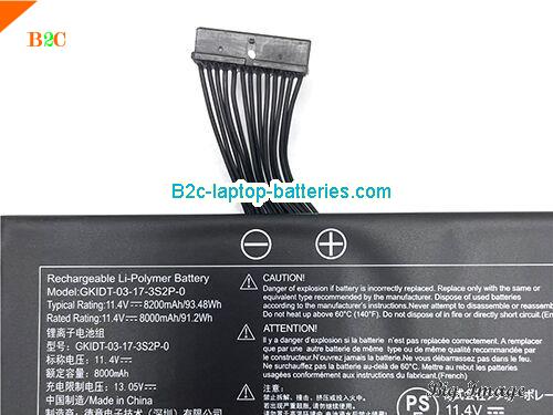  image 5 for GKIDT-00-13-3S2P-0 Battery, $84.95, SCHENKER GKIDT-00-13-3S2P-0 batteries Li-ion 11.4V 8200mAh, 93.48Wh  Black