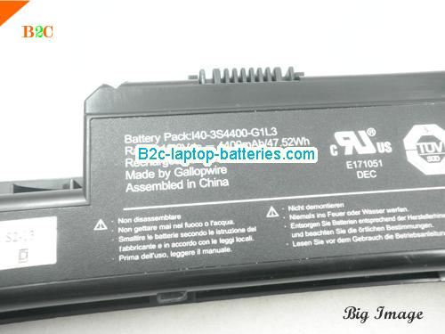  image 5 for Genuine / Original  laptop battery for ADVENT Roma 2001 I40-4S2200-C1L3  Black, 4400mAh 11.1V