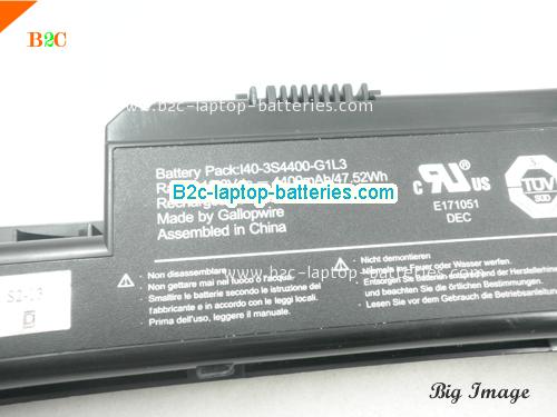  image 5 for I40-3S4400-G1L3 Battery, $Coming soon!, UNIWILL I40-3S4400-G1L3 batteries Li-ion 11.1V 4400mAh Black