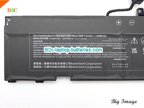  image 5 for Replacement  laptop battery for SCHENKER PD70BAT-6-80 6-87-PD70S-82B00  Black, 6780mAh, 80Wh  11.4V