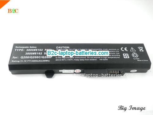  image 5 for Hasee 3800#8162 PST, 3800#8162 SCUD, Q200, Q200P Battery 4400mAh Black, Li-ion Rechargeable Battery Packs