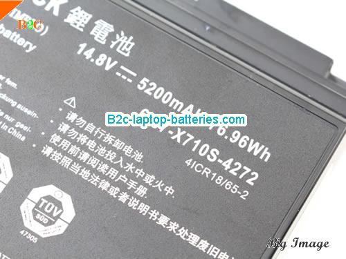  image 5 for 6-87-X710S-4273 Battery, $65.27, CLEVO 6-87-X710S-4273 batteries Li-ion 14.8V 5200mAh, 76.96Wh  Black